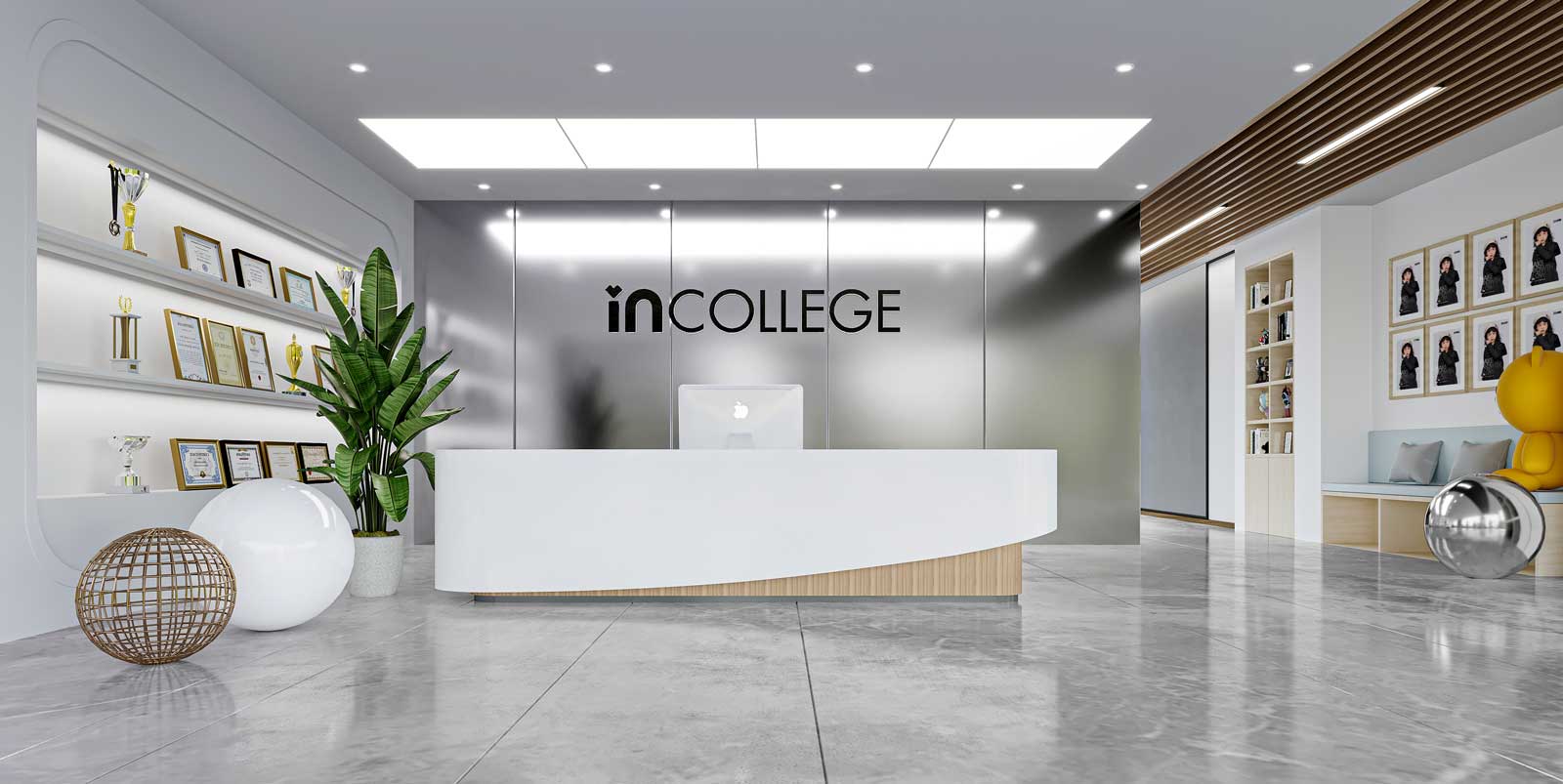 in学院前台示意图